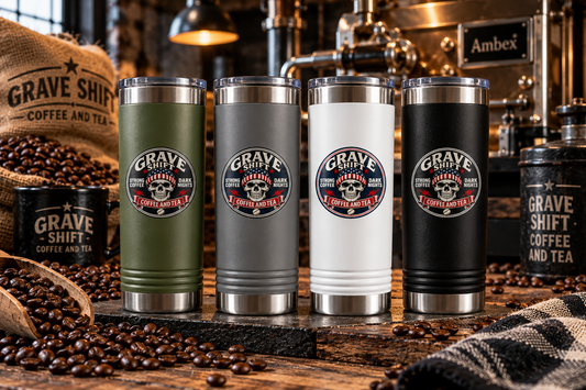 Grave Shift Coffee/Tea - Skinny Tumbler, 22oz
